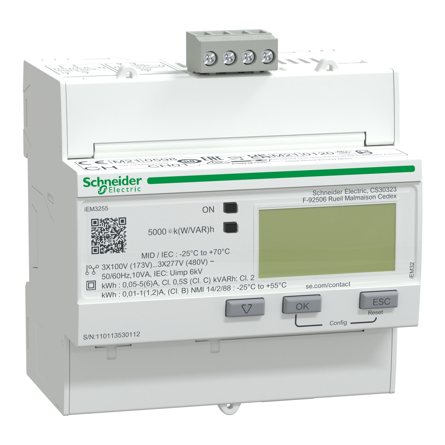 A9MEM3255 iEM3255 multimetar - CT - Modbus - 1 digitalni I - 1 digitalni O - višetarifni