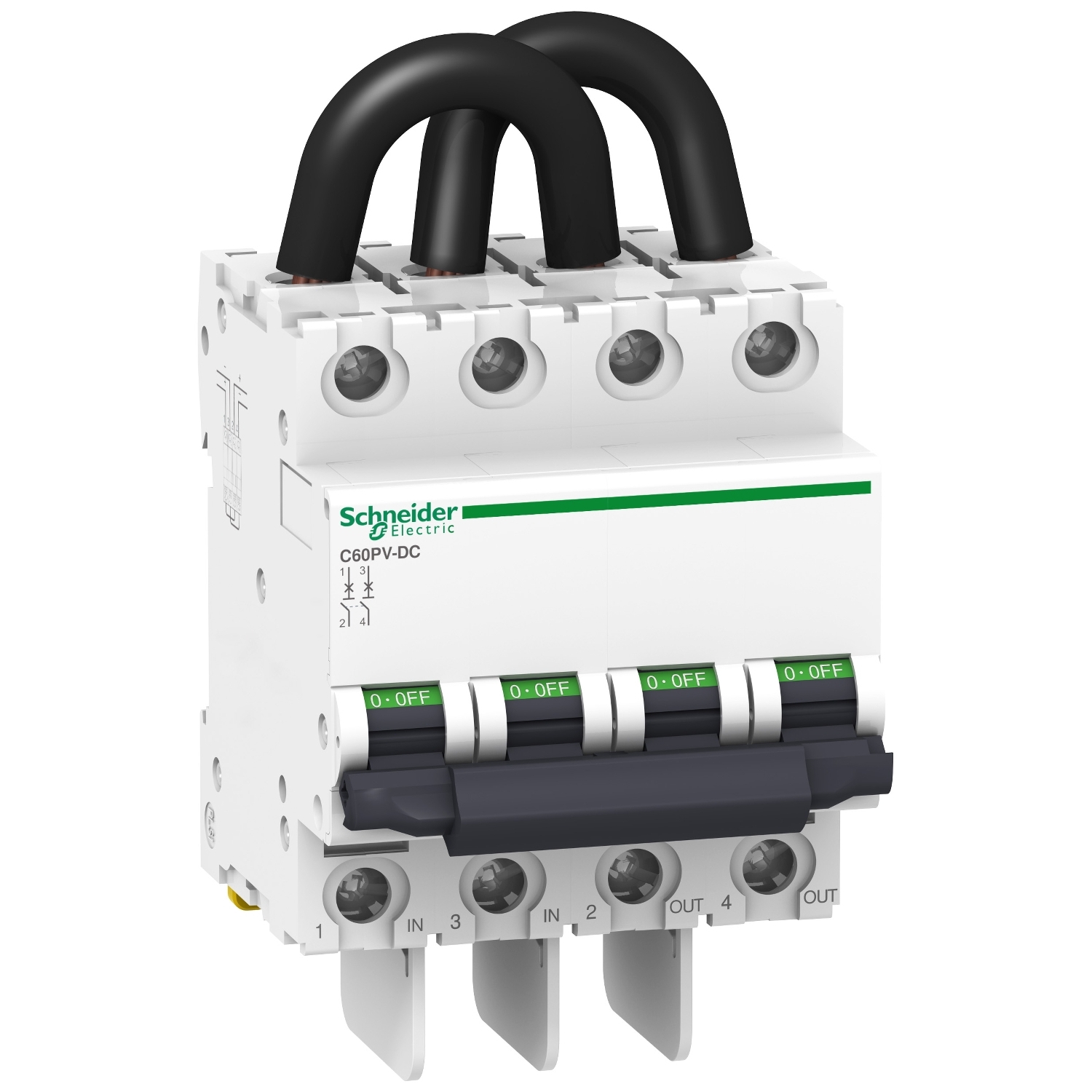 A9N61652 C60PV-DC - 2P - 20A - 800 V - B kriva