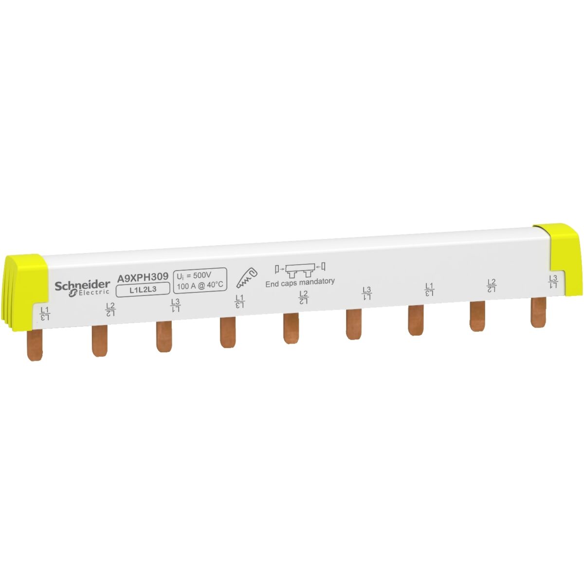 Acti9 - comb busbar - 3L - 18 mm pitch - 9 modules - 100A