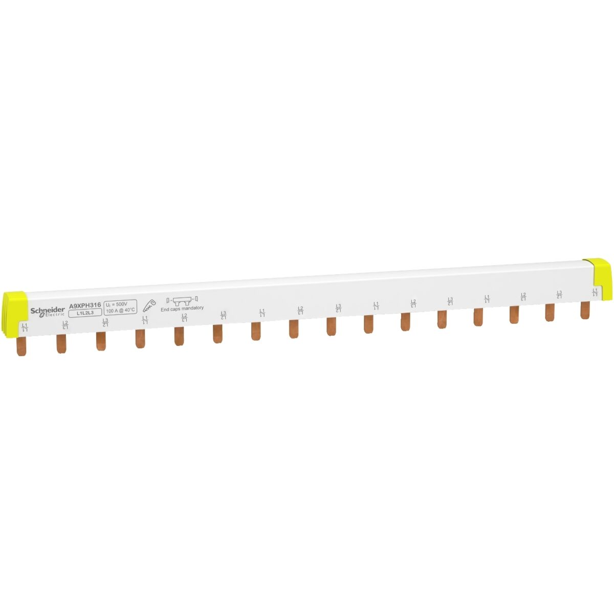 Acti9 - comb busbar - 3L - 18 mm pitch - 16 modules - 100A