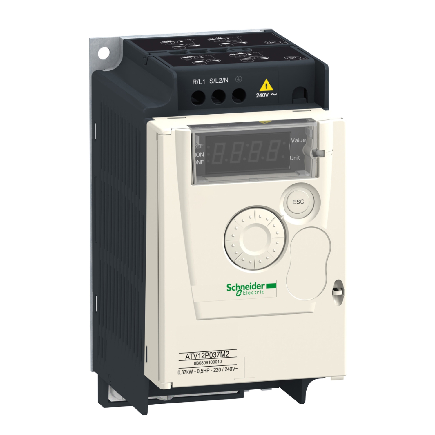 ATV12P037M3 frekventni regulator ATV12 - 0.37kW - 0.55hp - 200..240V - 3-fazno - na ploči