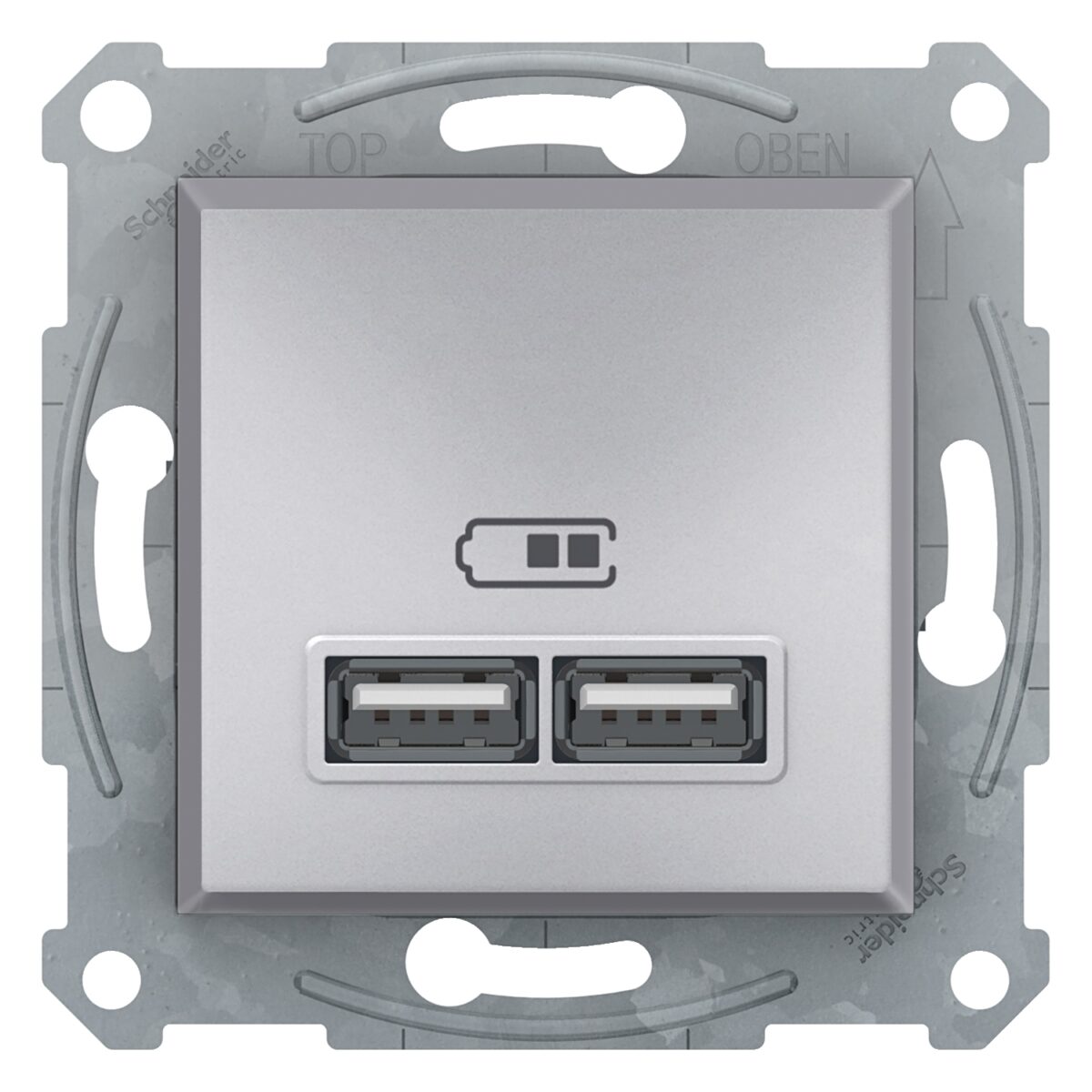 Asfora - dupli USB punjač 2.1 A - aluminijum