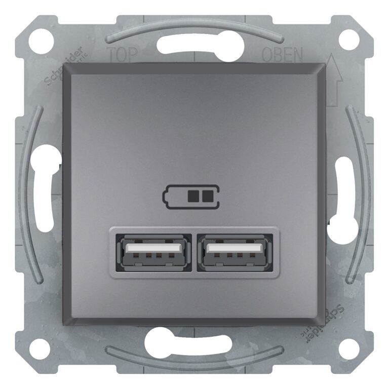 Asfora - dupli USB punjač 2.1 A - čelik