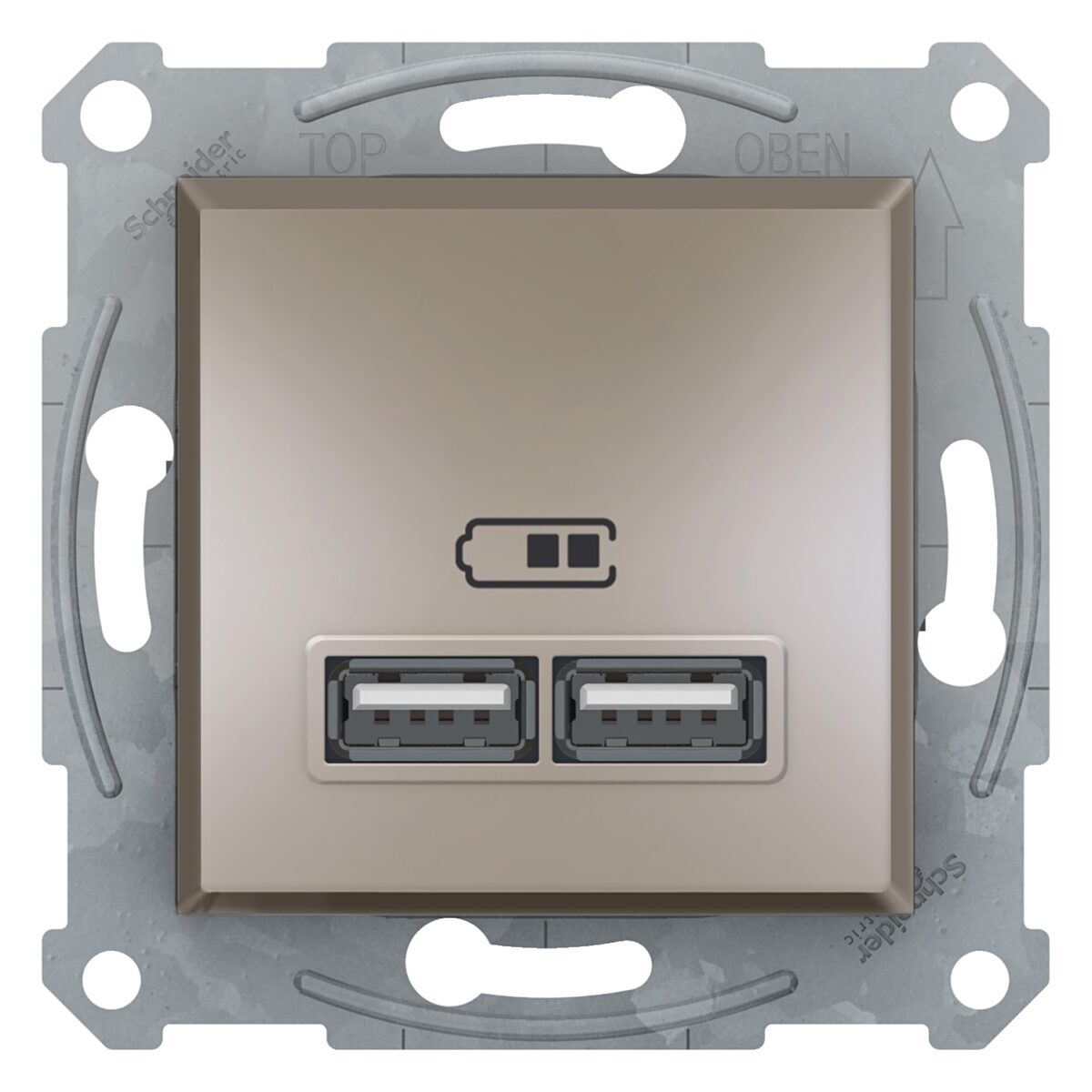 Asfora - dupli USB punjač 2.1 A - bronza