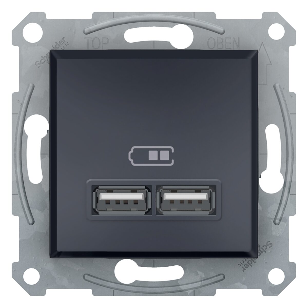Asfora - dupli USB punjač 2.1 A - antracit