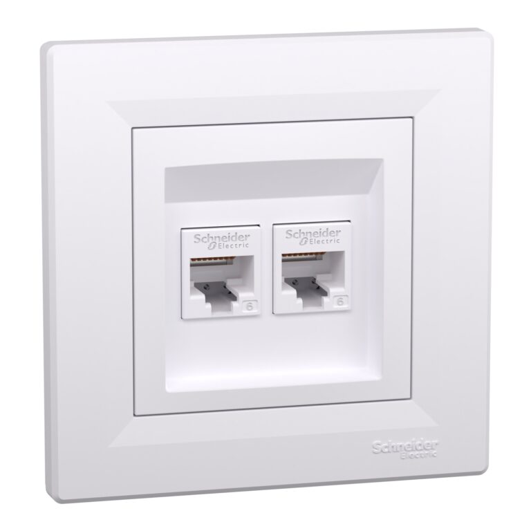 Asfora - dupla komunikaciona utičnica - RJ45 kat. 6 UTP beli