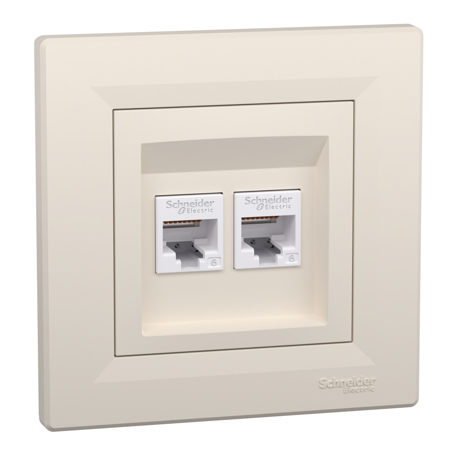 EPH4800123 Asfora - dupla komunikaciona utičnica - RJ45 kat. 6 UTP krem