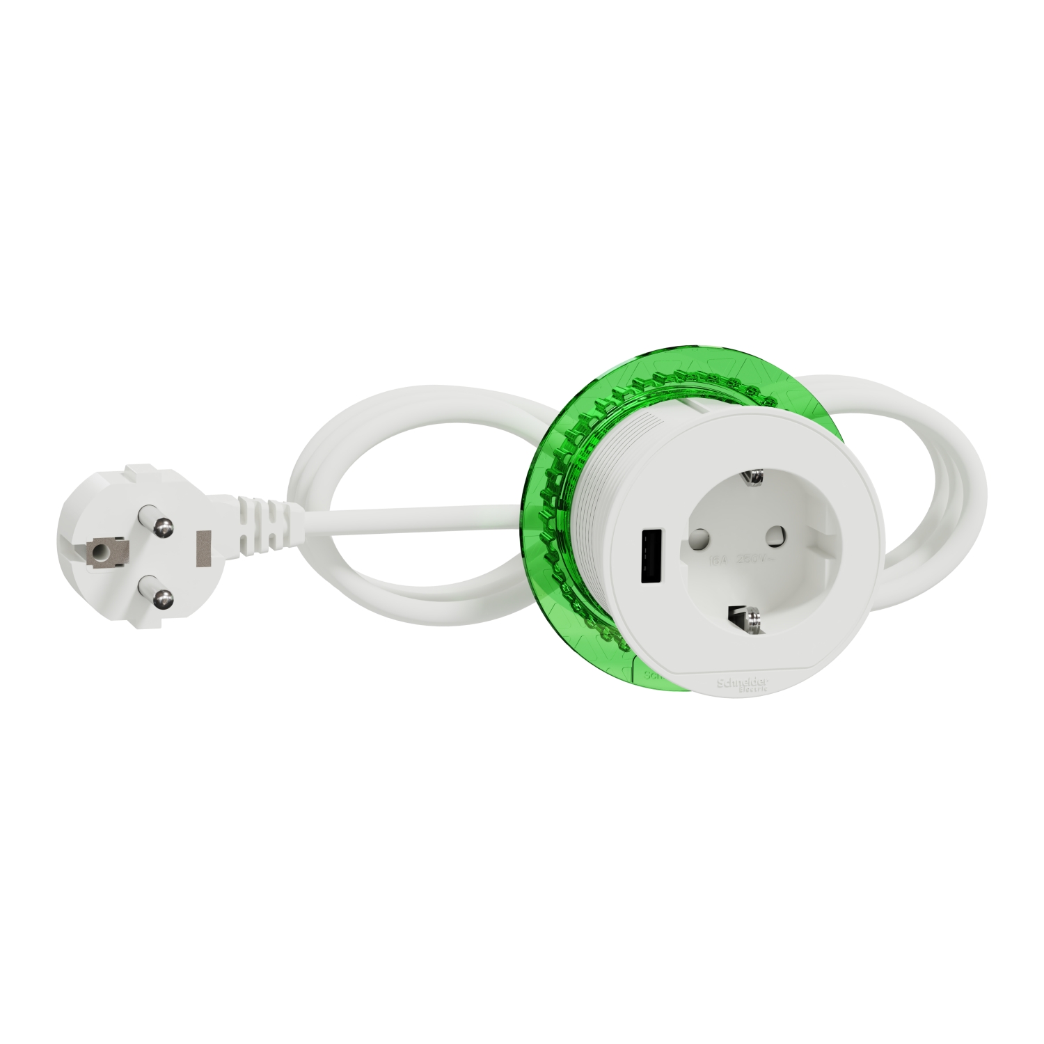 INS44004 Unica system+ - Stona jedinica XS sa DE utičnicom i USB tip A - bela