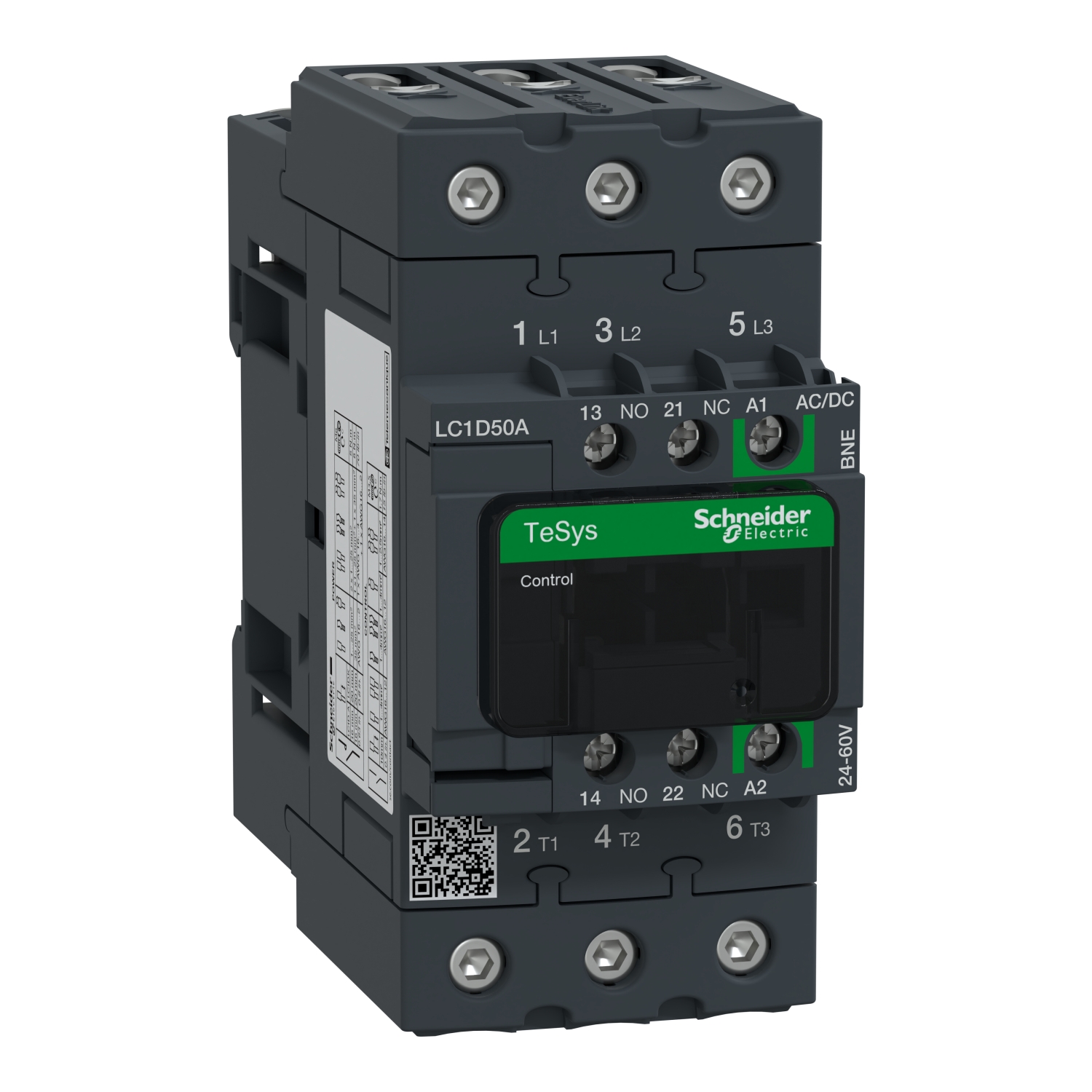 LC1D50ABNE TeSys D kontaktor 3P 50A AC-3 do 440V kalem 24-60V AC/DC EverLink