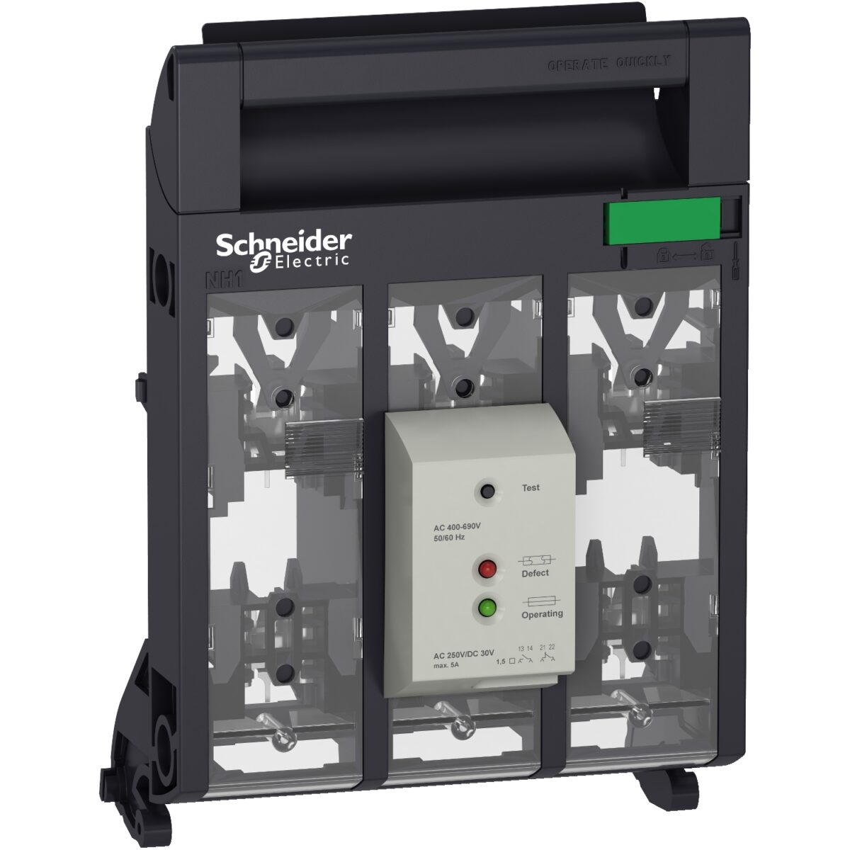 Handle with electronic fuse monitor