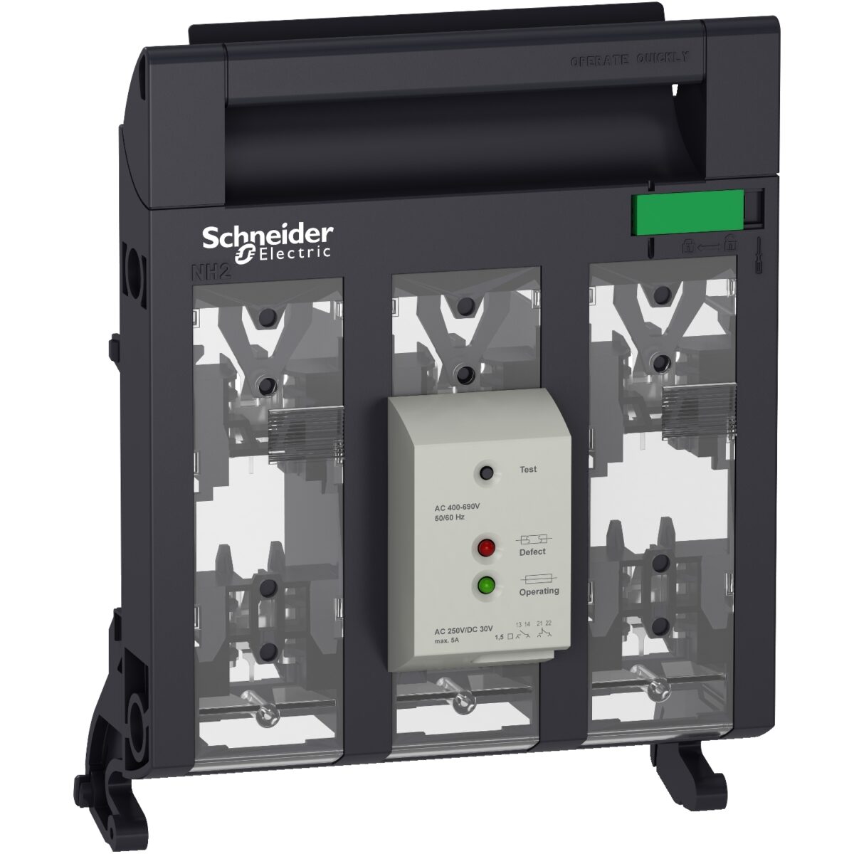 Handle with electronic fuse monitor
