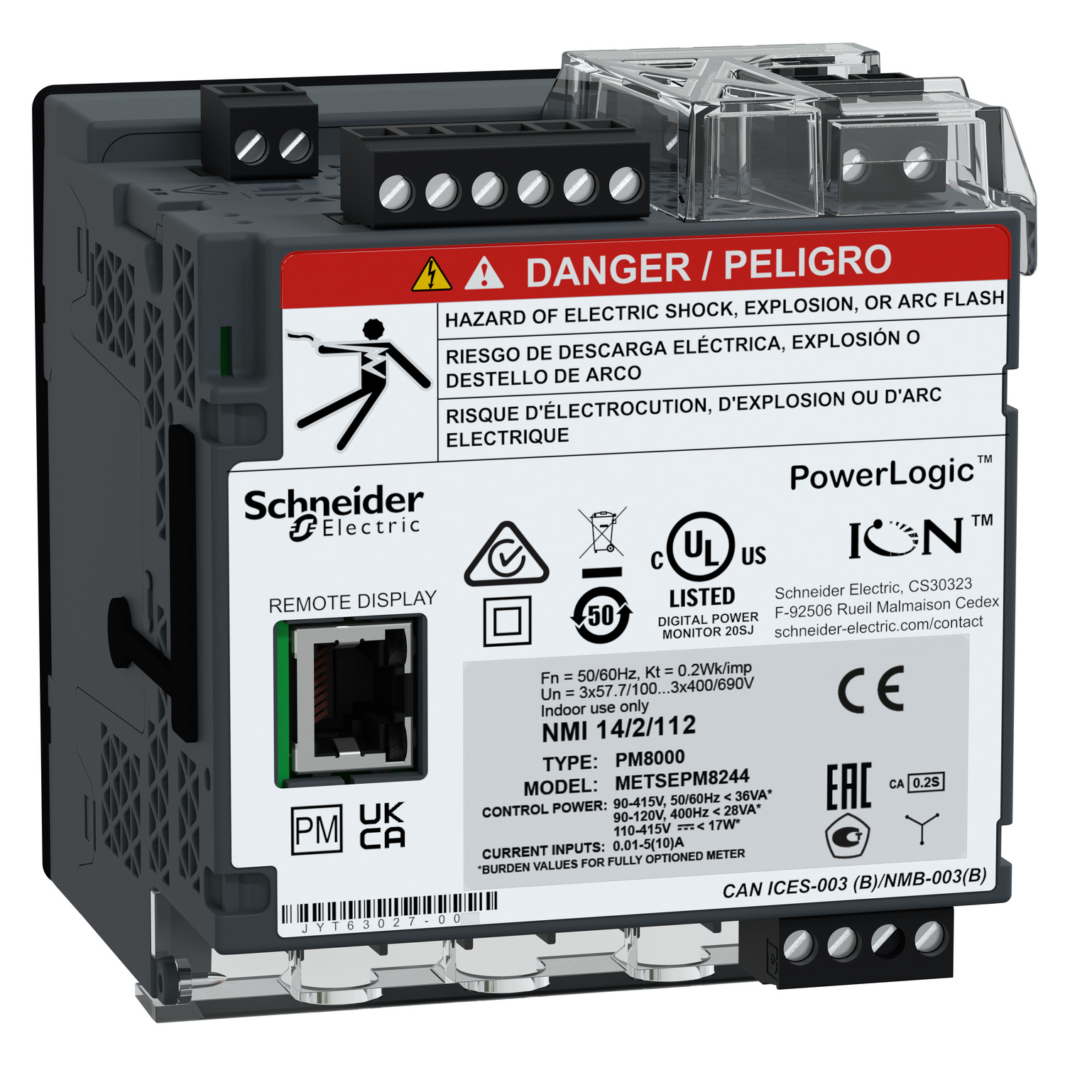 METSEPM8244 PowerLogic PM8000 - PM8244 montaža na DIN šinu multimetar + udaljeni displej
