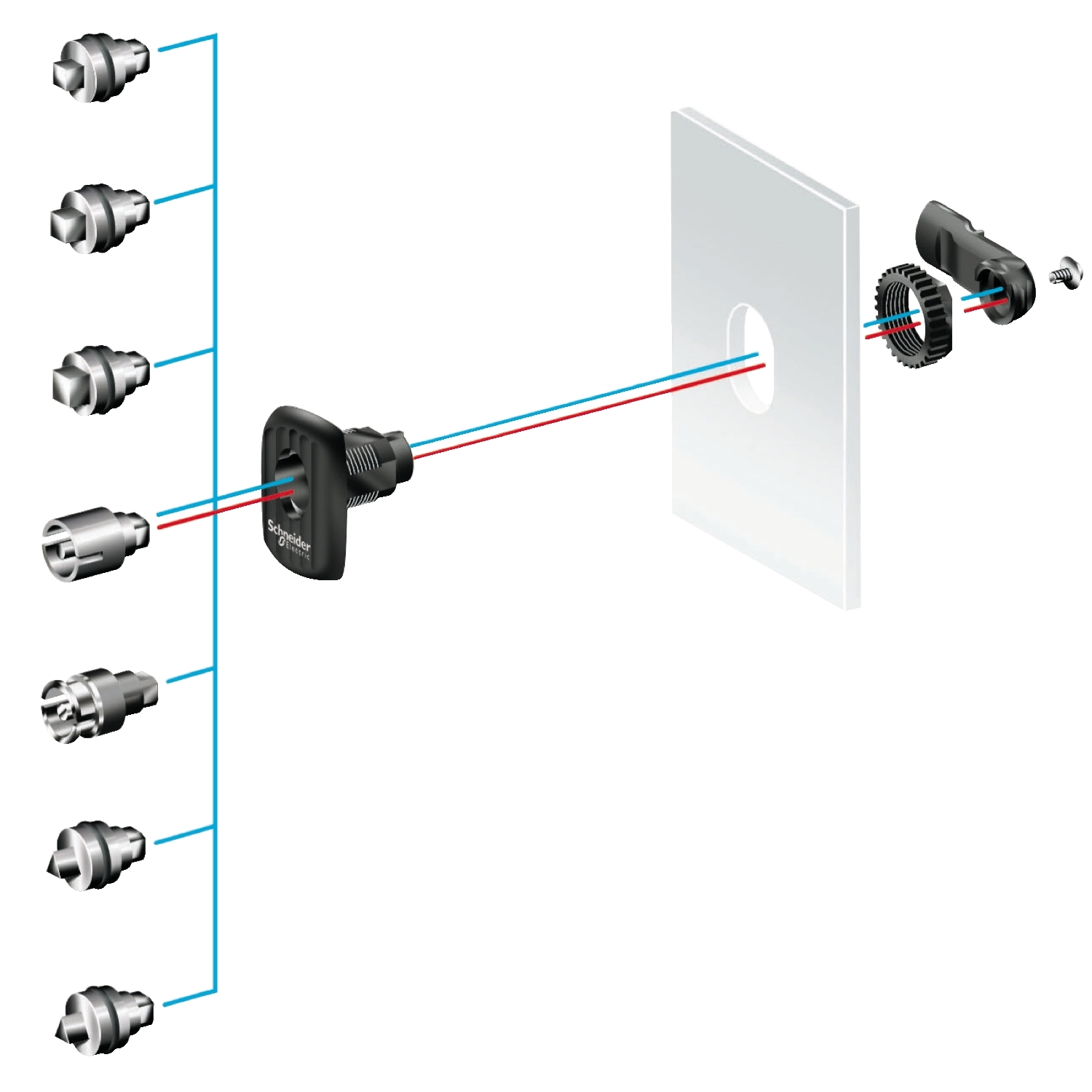 NSYAEDLS8S3D Umetak kvadratne brave 8mm za Spacial S3D uklj.