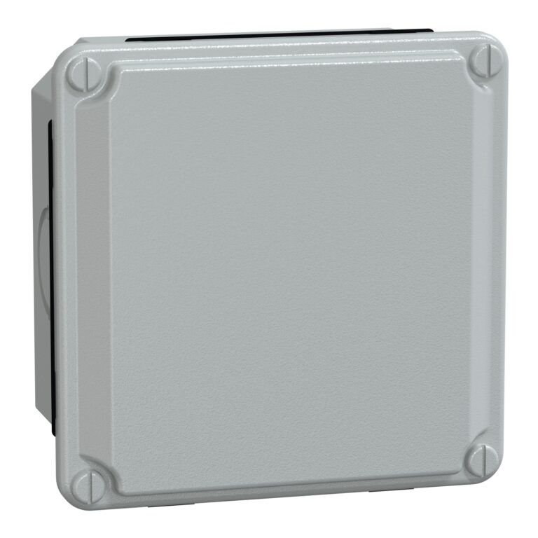 metalna industrijska kutija - niski poklopac - V105xŠ105xD49 - IP55 - siva