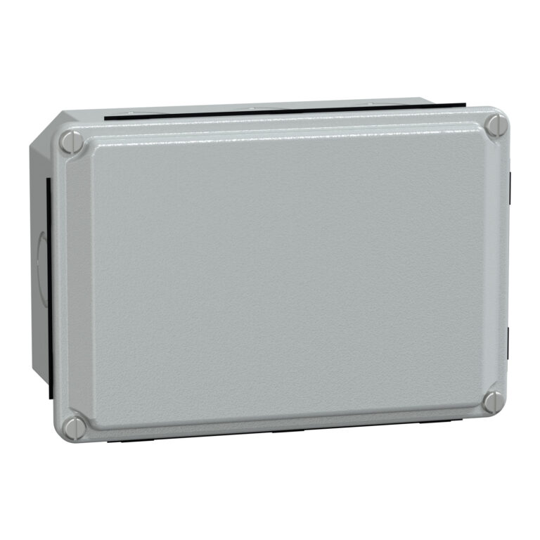 metalna industrijska kutija - niski poklopac - V155xŠ105xD61 - IP55 - siva