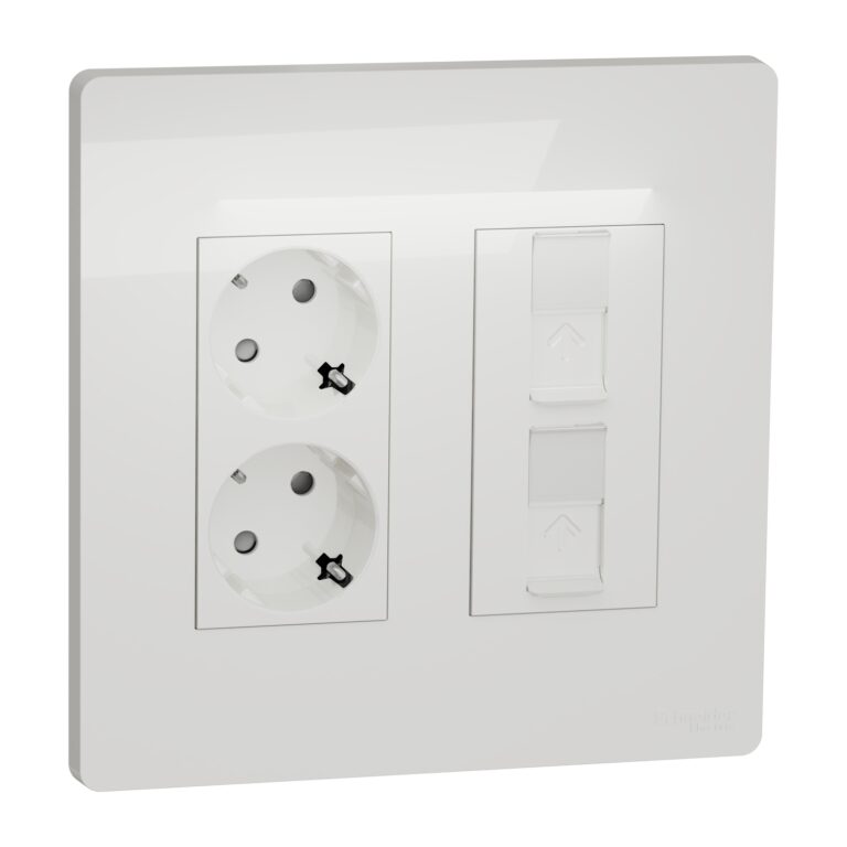 Set od 2 kolone (2 utič.+2 RJ45) beli