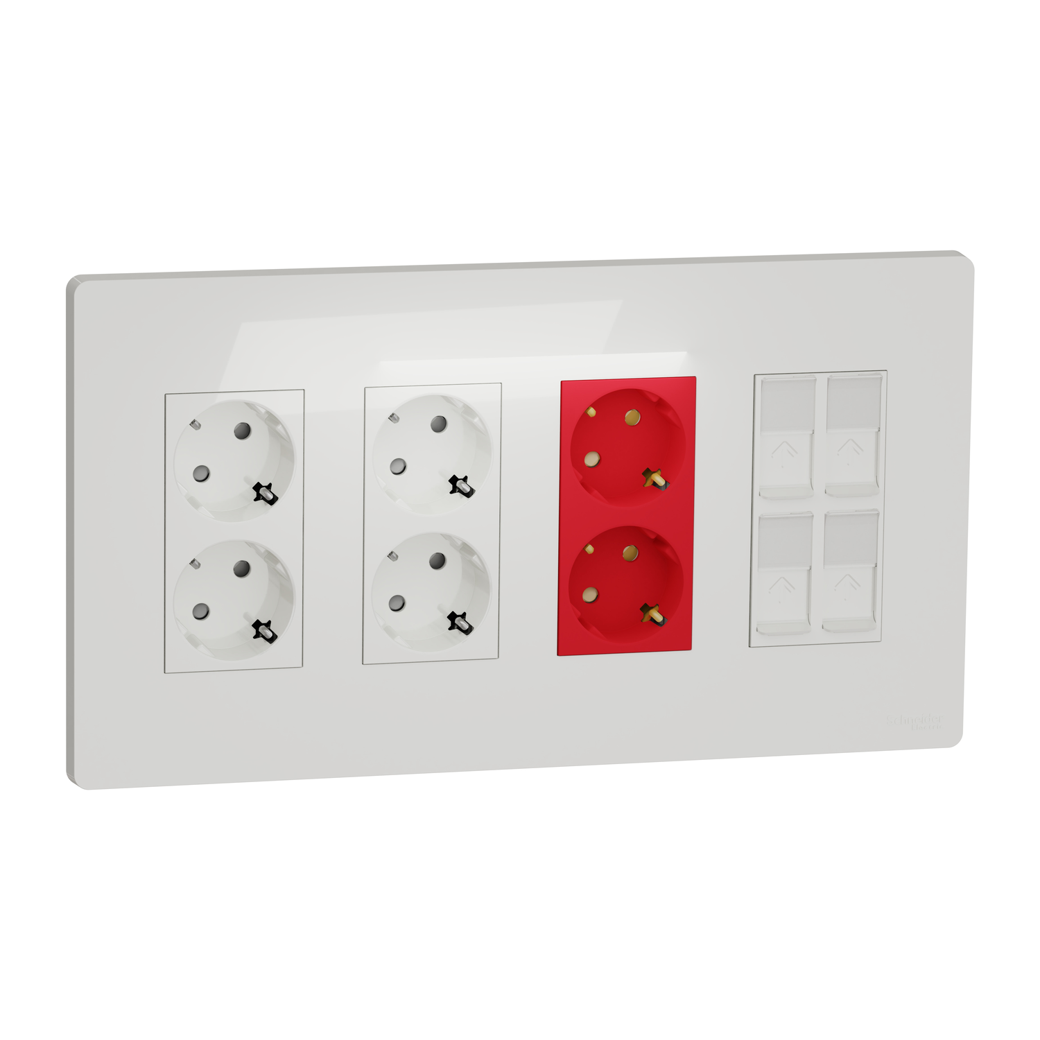 NU114118 Set od 4 kolone (2+2 utič.+4 RJ45) beli