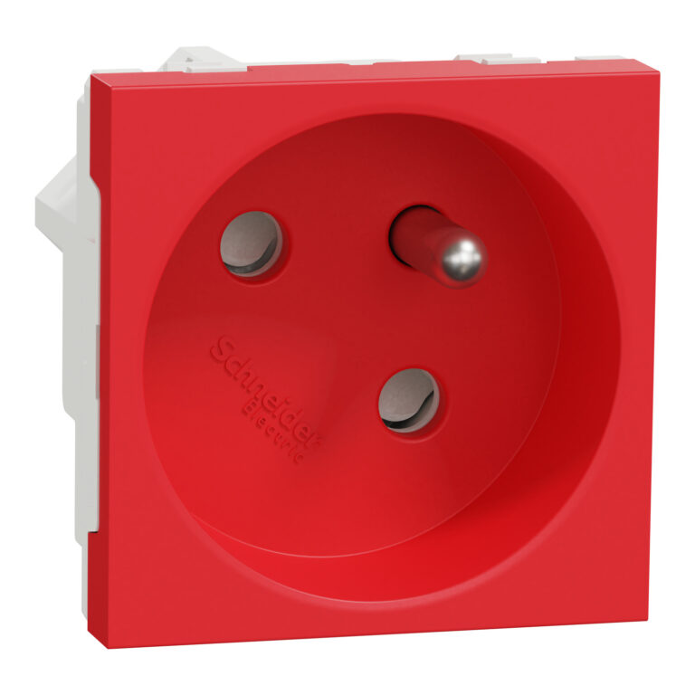 Utičnica FR 2P+E 45º 16A 4TxP crvena