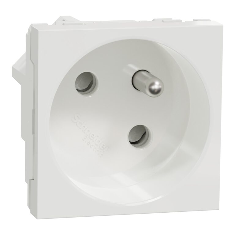 Utičnica FR 2P+E 45º 16A 4TxP par. bela