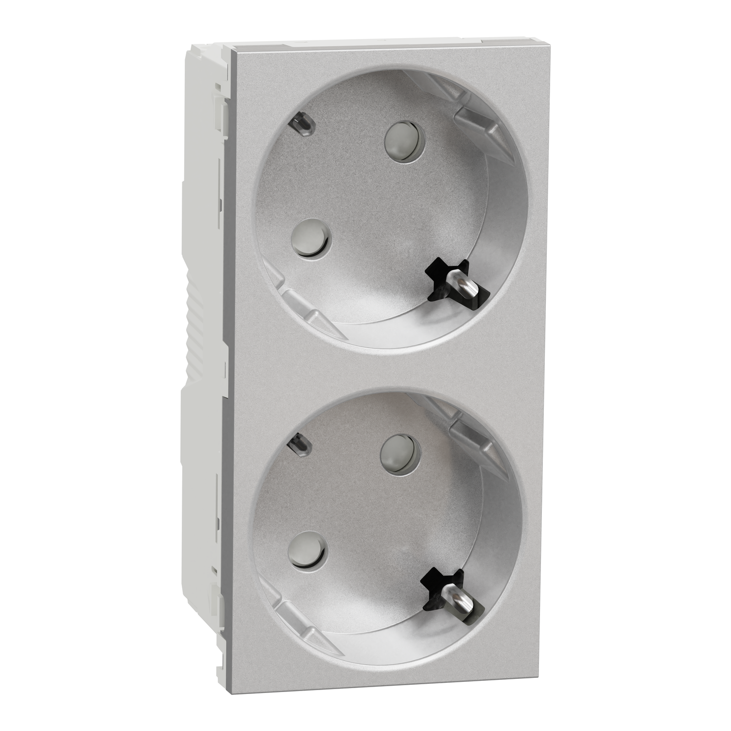 NU306630 2xUtičnica šuko 2P+E aluminijum bezvijč.