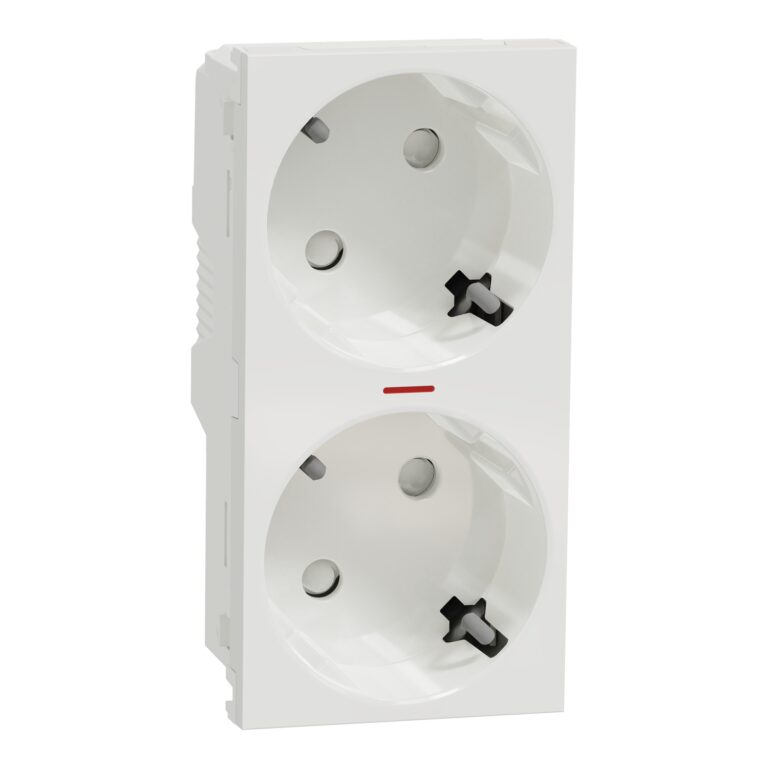 2xUtičnica šuko 2P+E vijč./IPT lamp bel