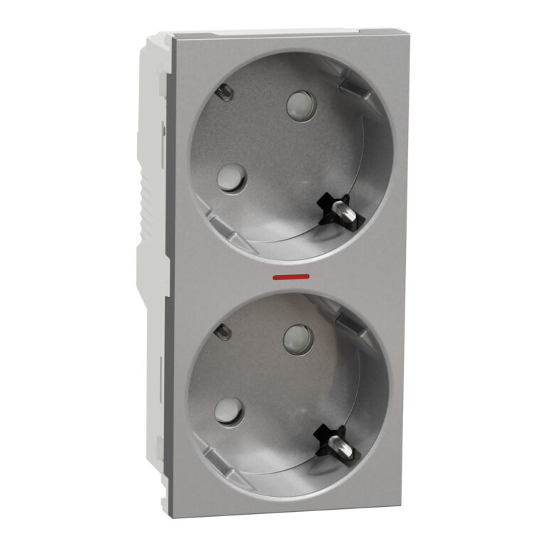 2xUtičnica šuko 2P+E vijč./IPT lamp alu
