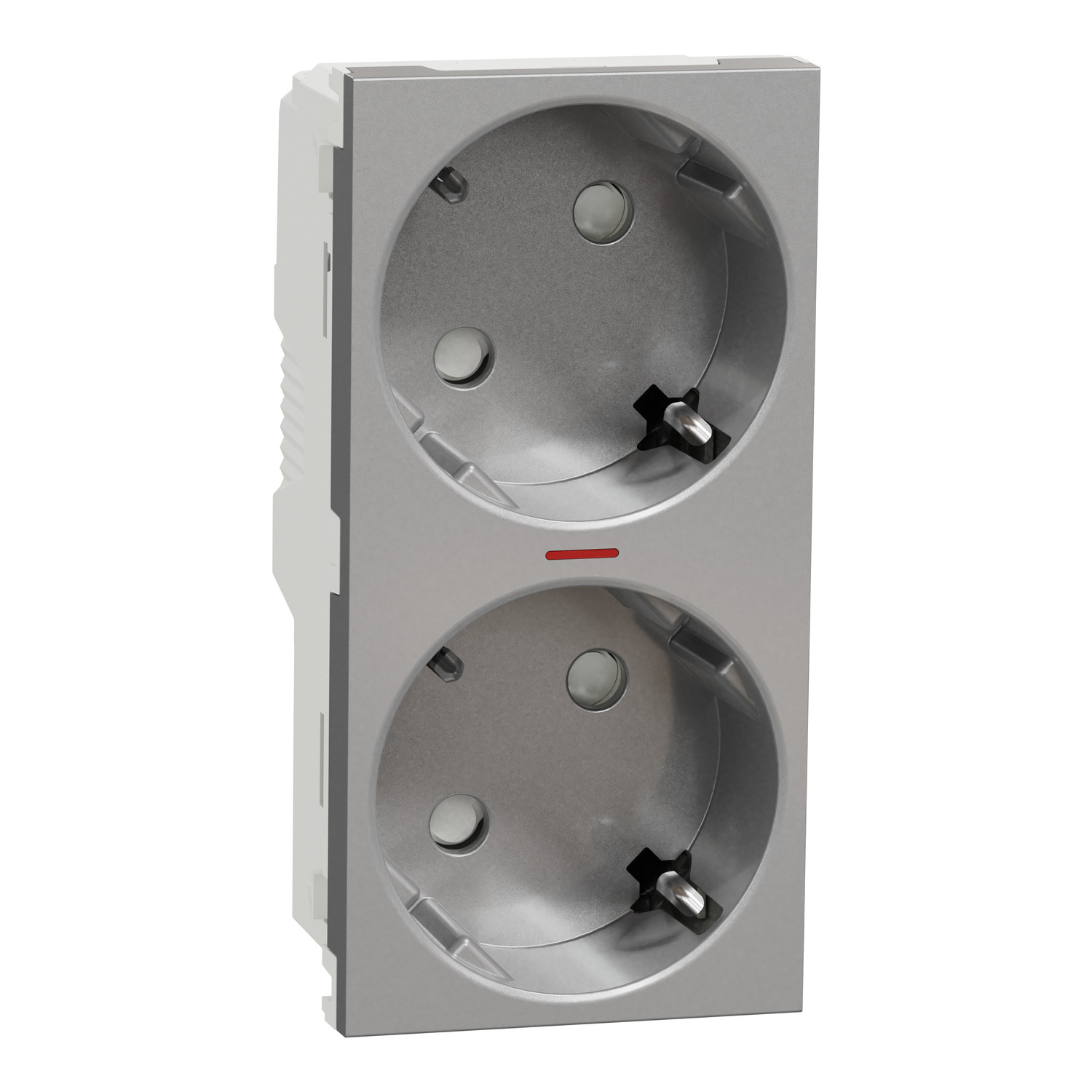 NU306730AS 2xUtičnica šuko 2P+E vijč./IPT lamp alu