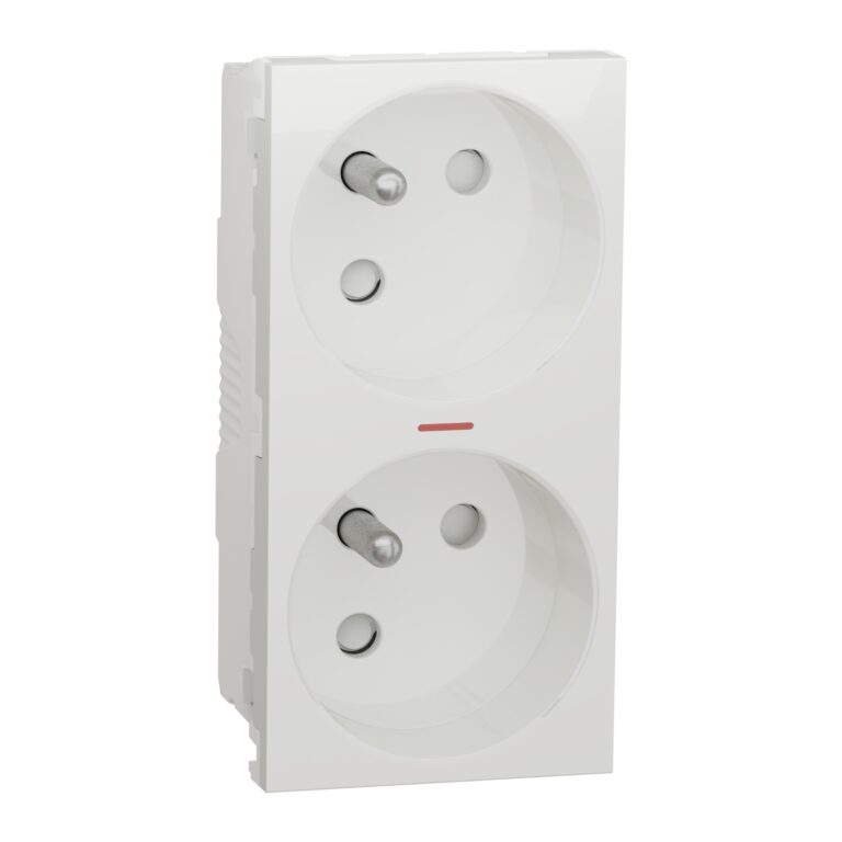 2xUtičnica FR 45º2P+E lampica bela