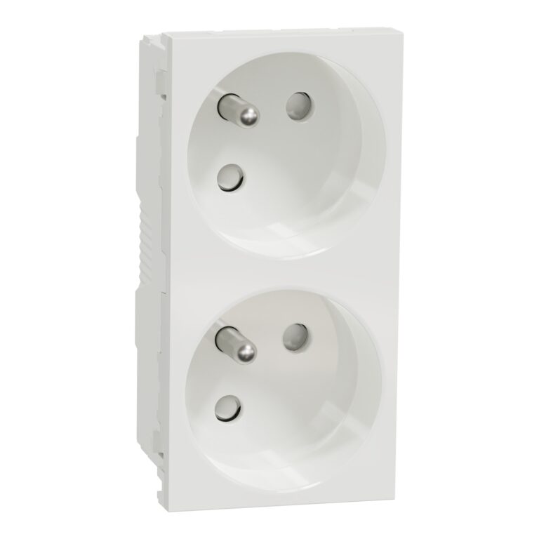 2xUtičnica FR 45º 2P+E parapet bela