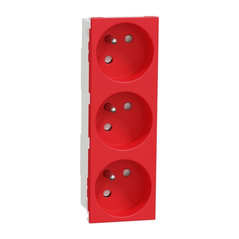 3xUtičnica FR 45º 2P+E zaštita crvena