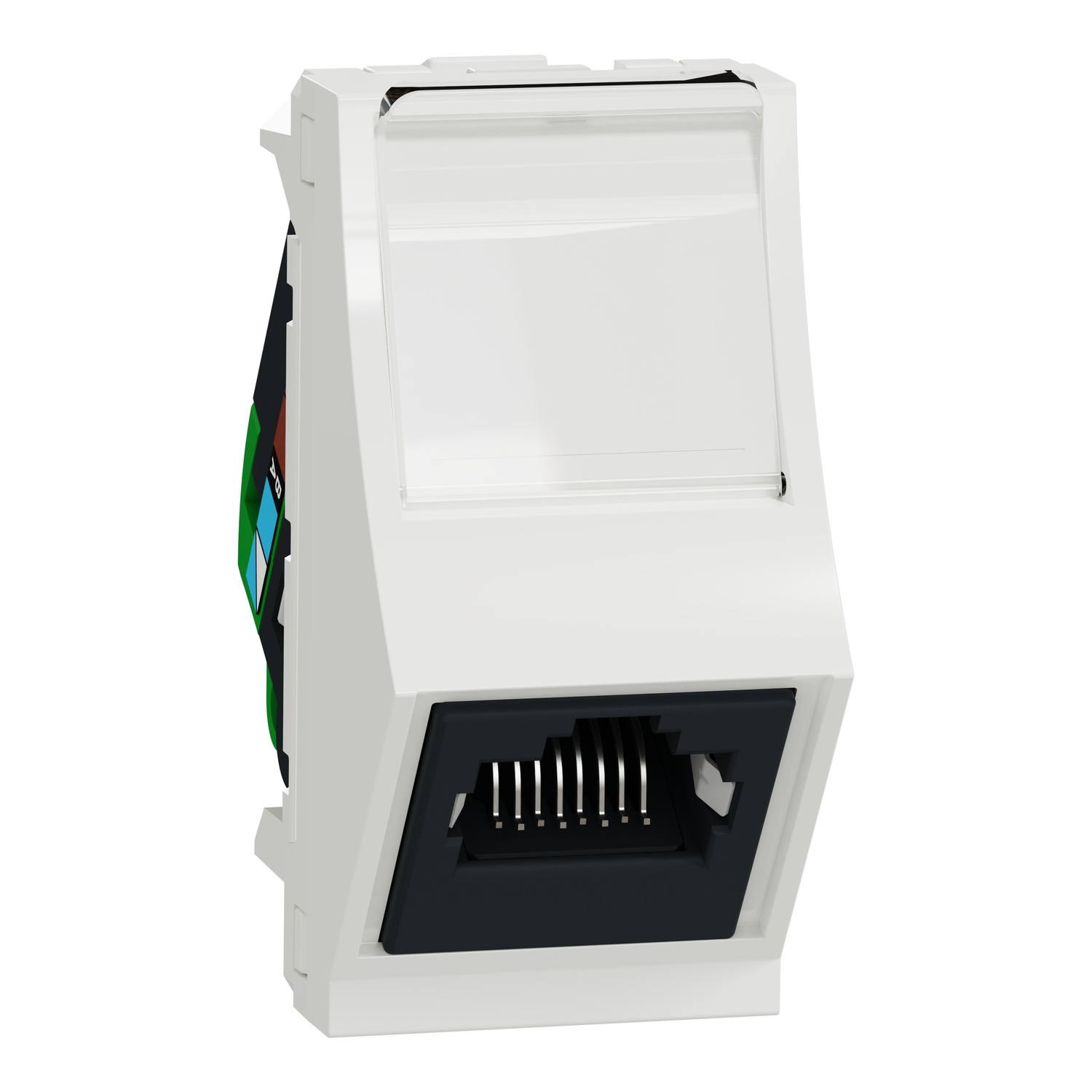 NU340618 Utičnica RJ45 CAT6 STP kosa 1 modul bela