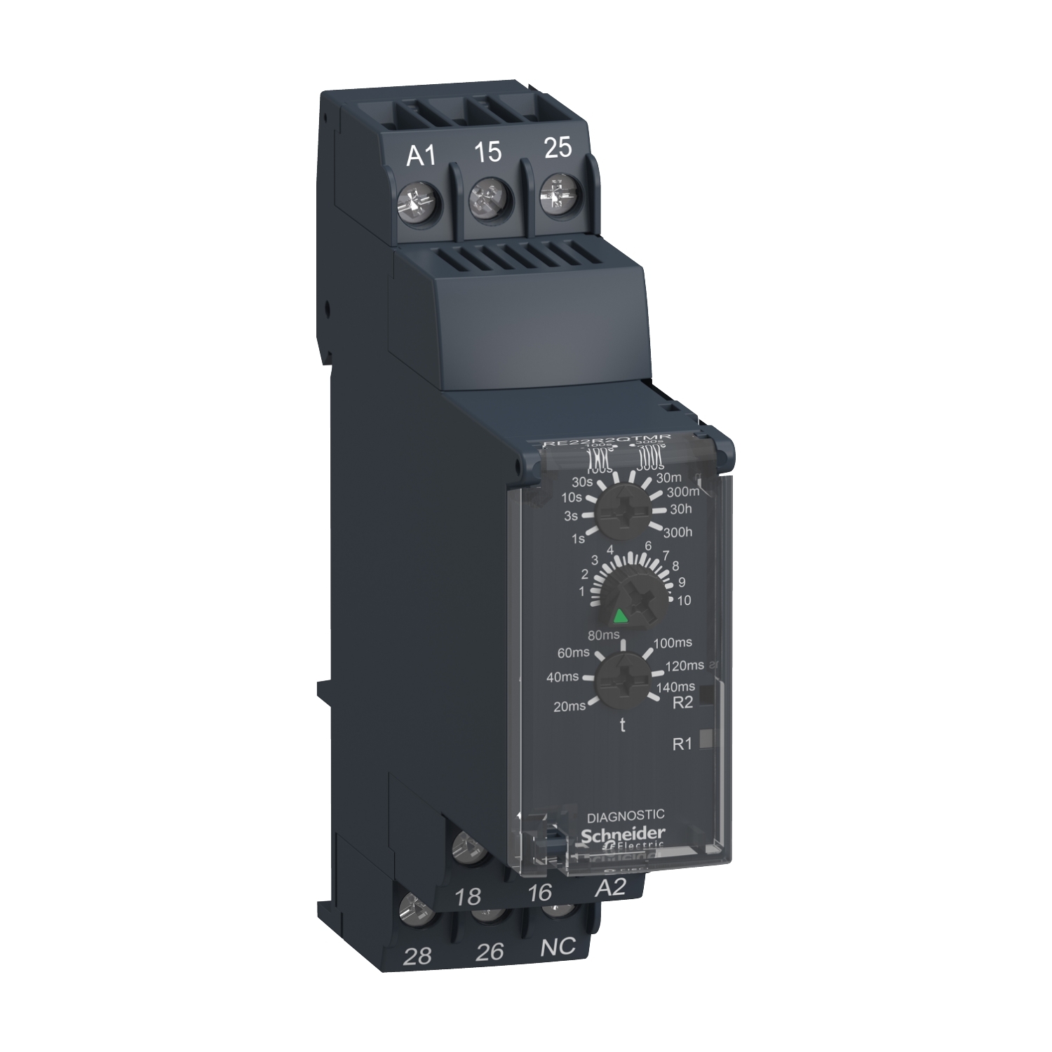 RE22R2QTMR zvezda-trougao vremenski relej - 0.05s…300h - 24…240V AC/DC - 2C/O